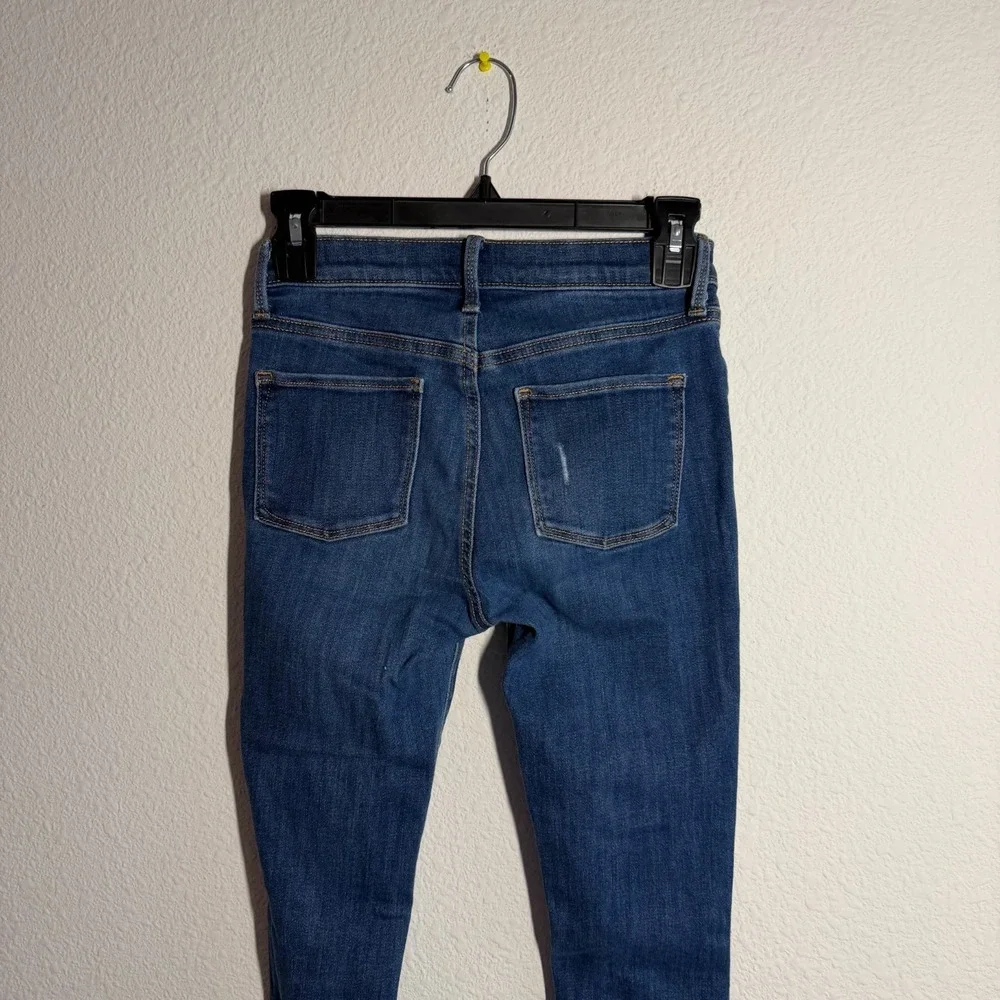 Old Navy Ballerina Jegging Jeans Girls 14 Blue Denim Dark Wash Distressed Skinny